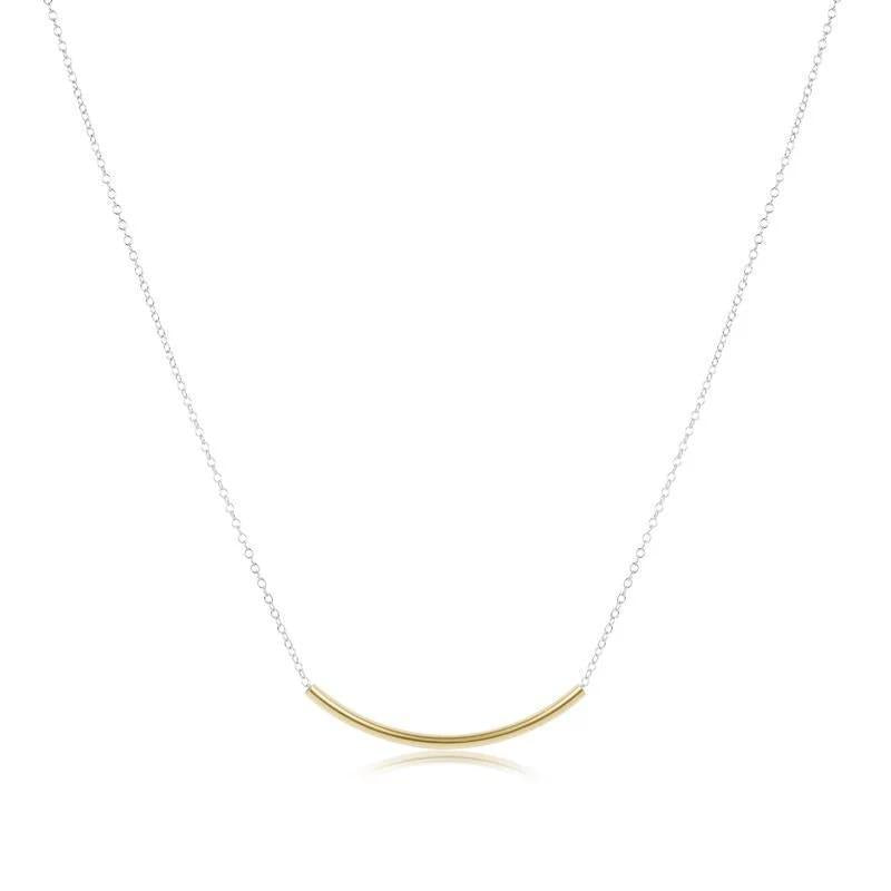 16" Necklace Mixed Metal- Bliss Bar Gold