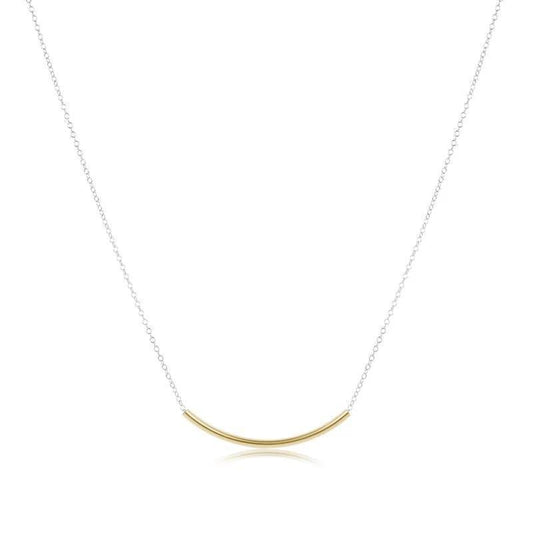 16" Necklace Mixed Metal- Bliss Bar Gold