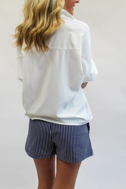 Flirt Alert Navy Stripe Skort