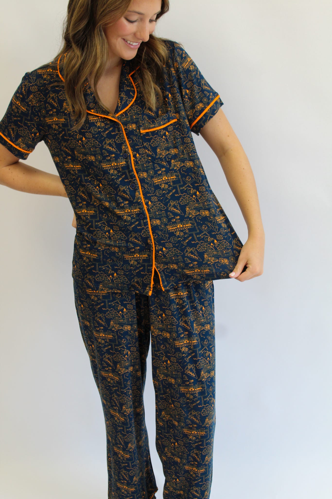 Team Toile Auburn Charlotte Pajama Pant Set