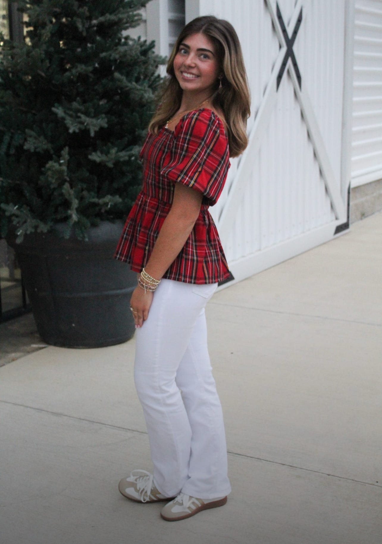 Isabel Red Plaid Top