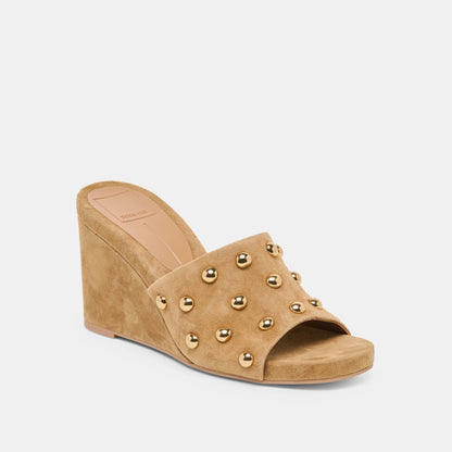 Holta Stud - Light Brown Suede