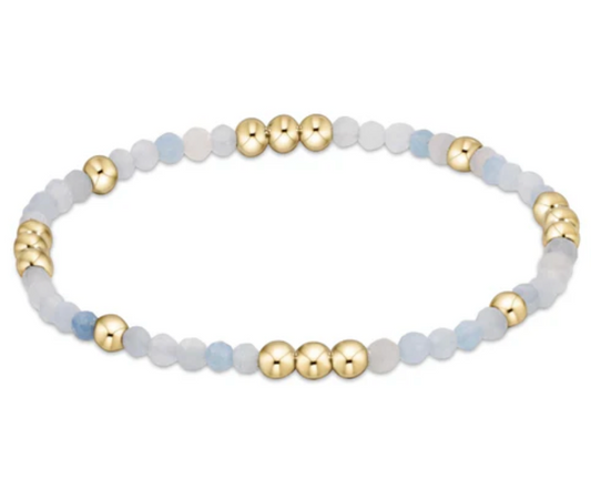 Worthy Pattern 3mm Bead Bracelet - Aquamarine