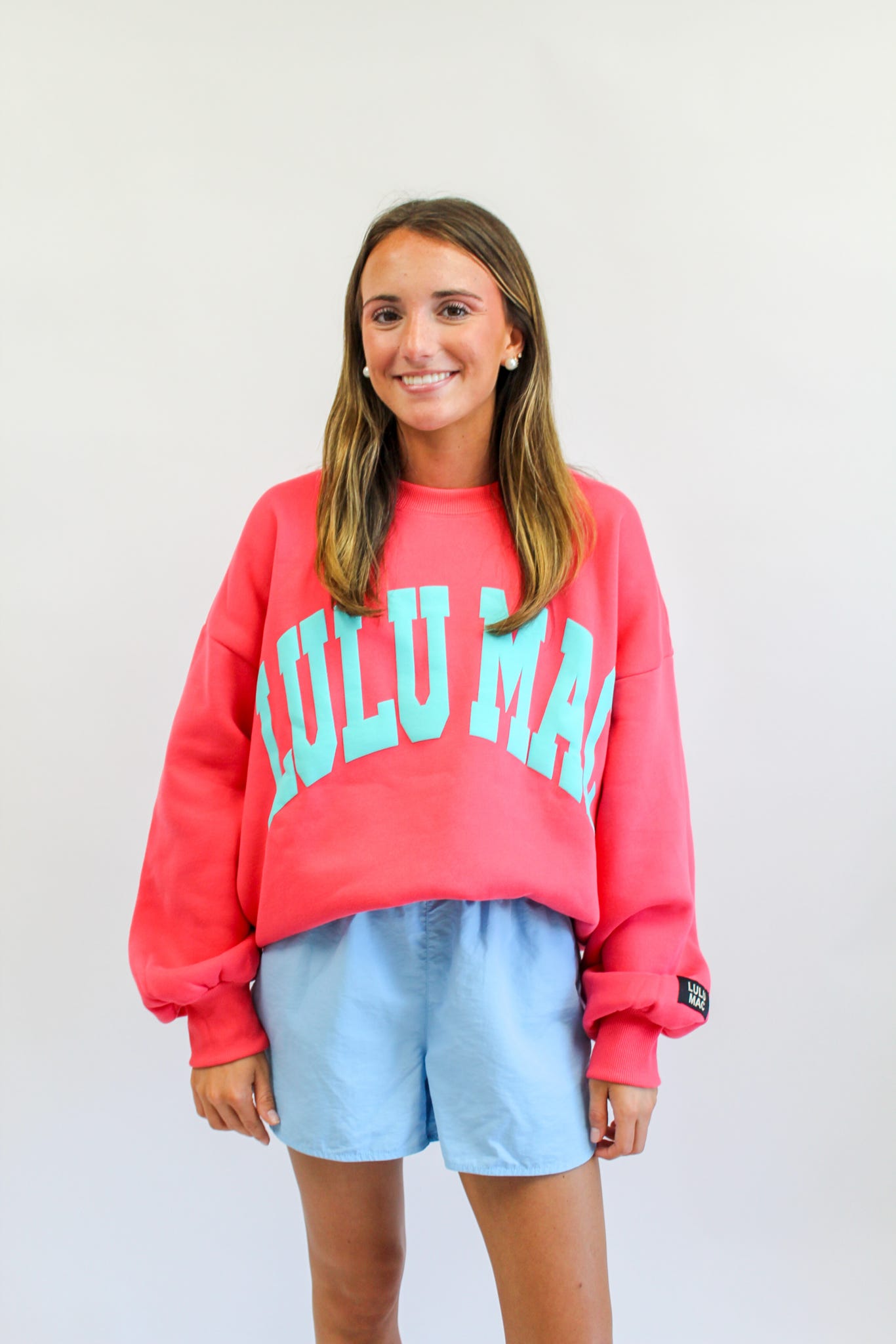 Lulu Mac Sweatshirt Coral/Mint Puff