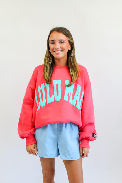 Lulu Mac Sweatshirt Coral/Mint Puff
