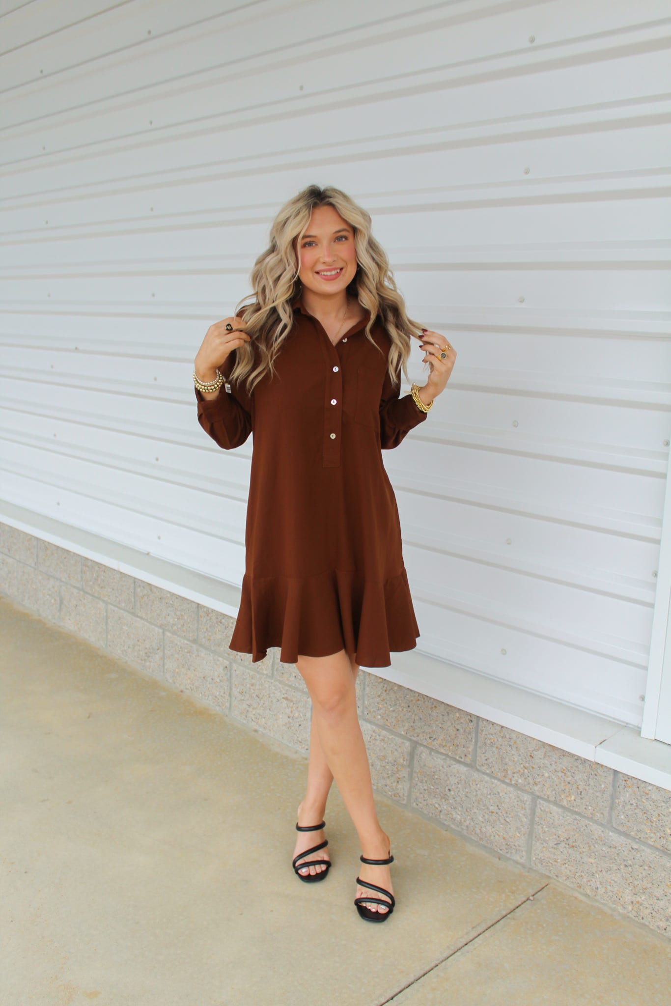 Who's That Girl Brown Dress