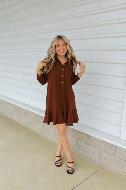 Who's That Girl Brown Dress