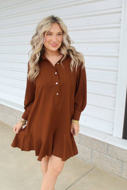 Who's That Girl Brown Dress