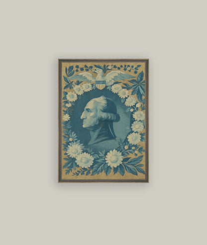 Portrait Wreathed in Blue Framed Art 4x6