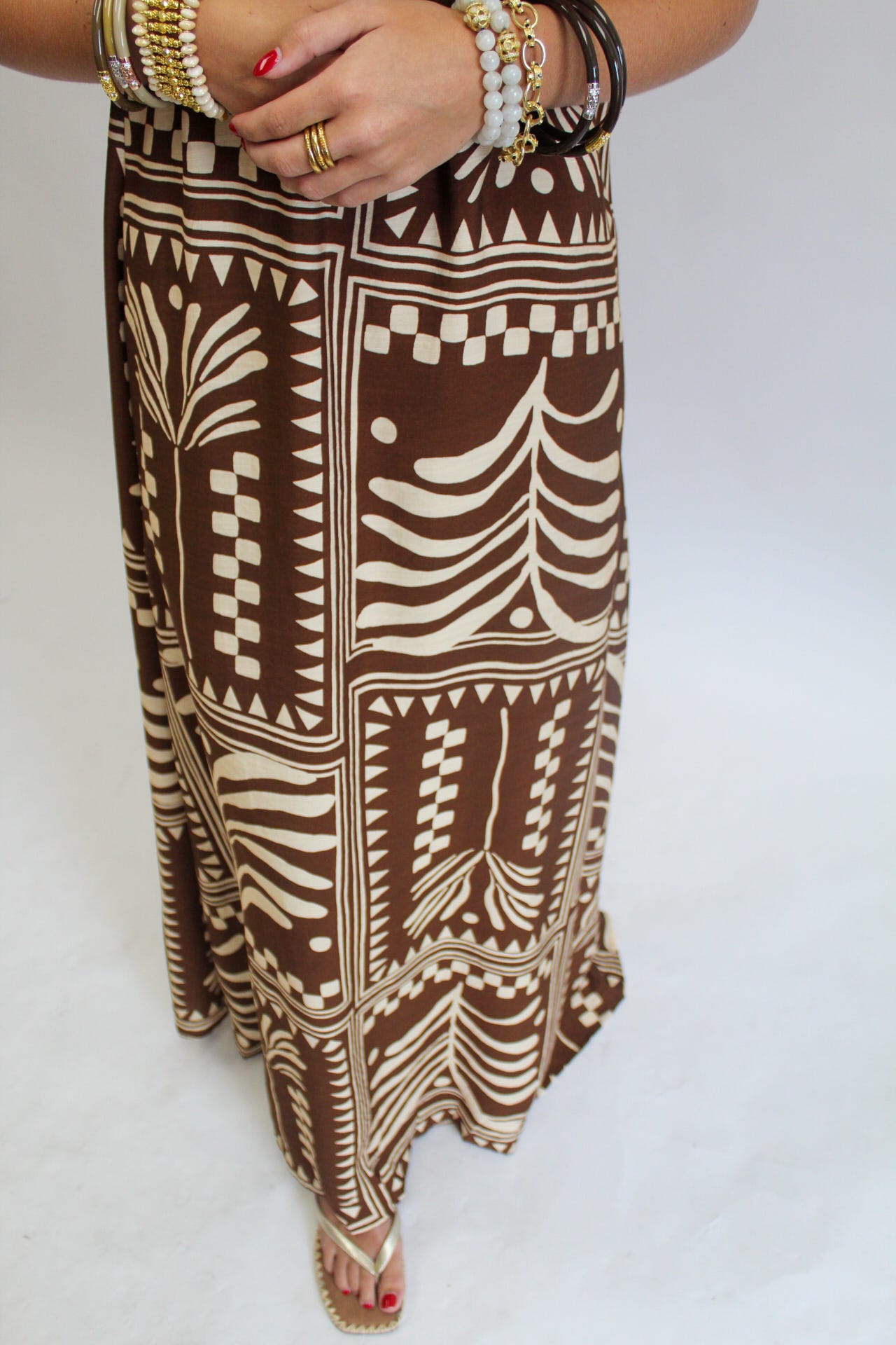 Terracotta Script Maxi Dress