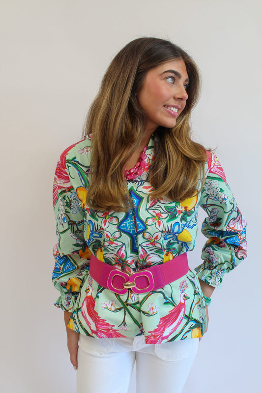 Mint Chinois Shirt Dress Short