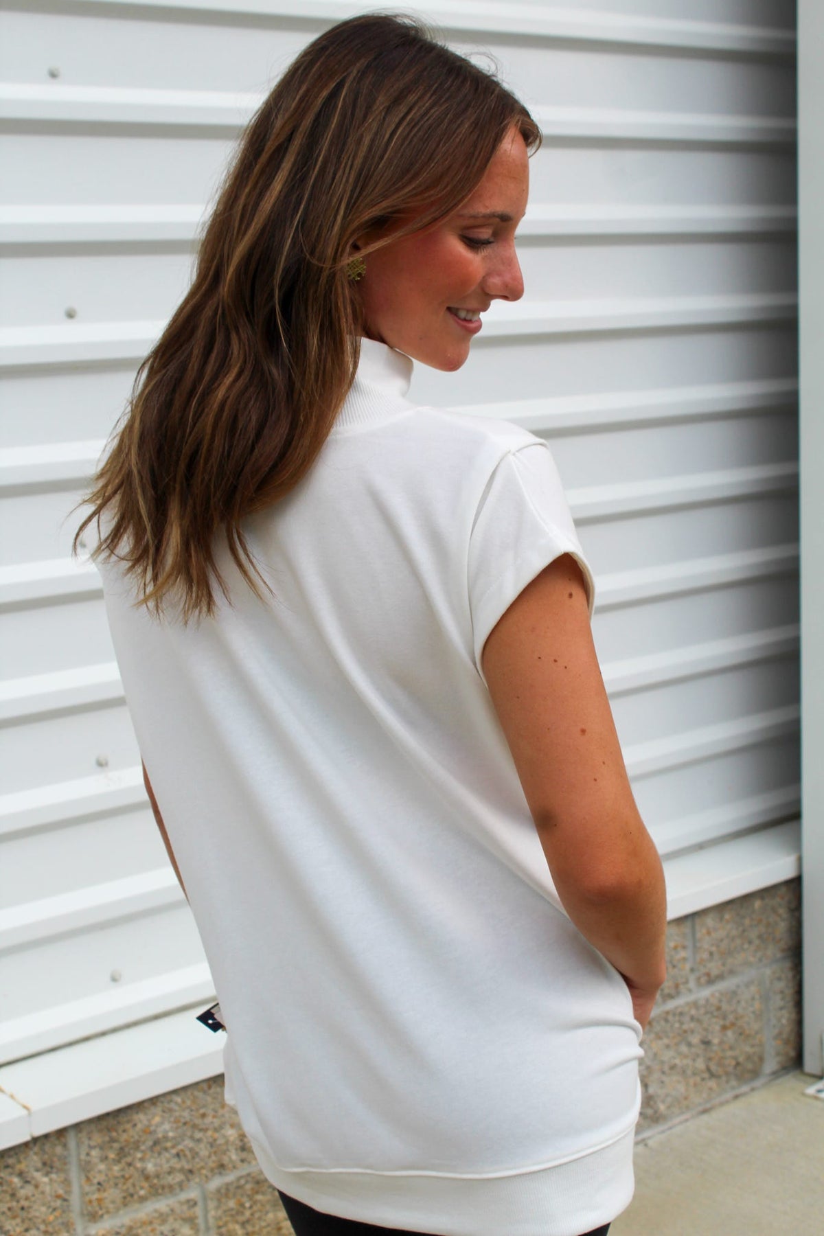 Cloud Nine Mock Neck Top - White