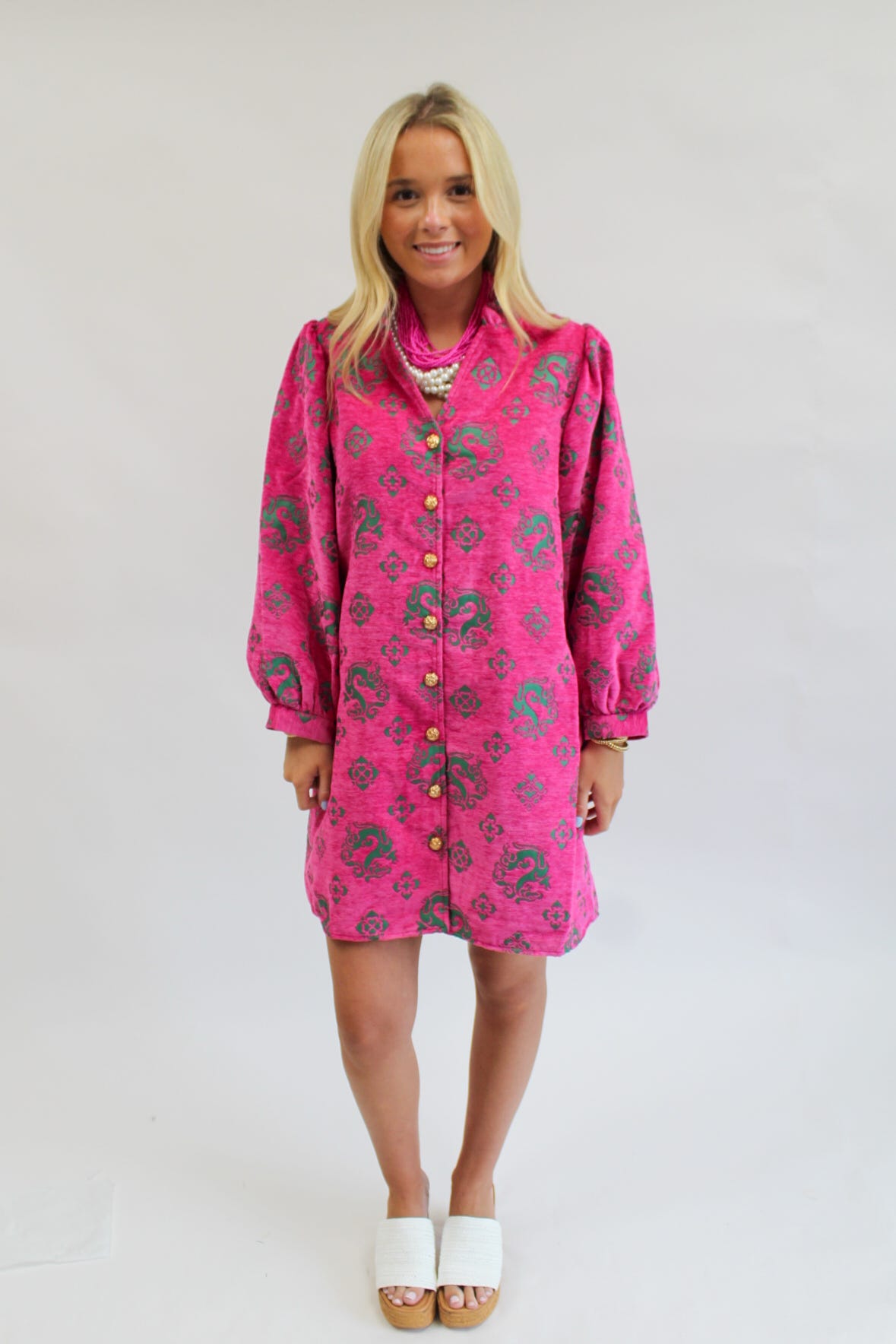 Gypsy Garden Dress- Pink/Green