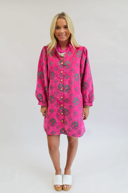 Gypsy Garden Dress- Pink/Green