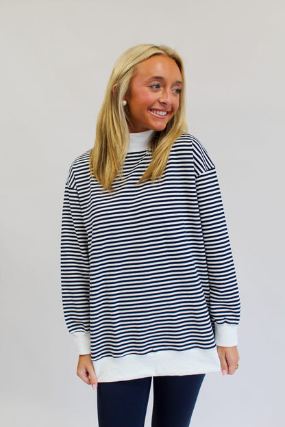 Here We Go Mockneck Sweatshirt