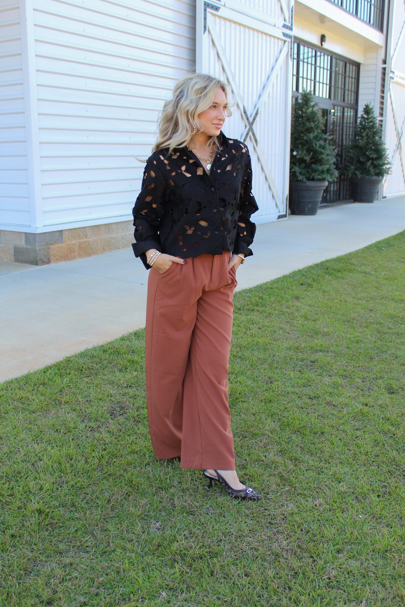 Midday Latte Pleated Pants