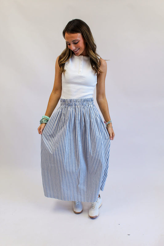 Florida Nights Maxi Skirt - Blue