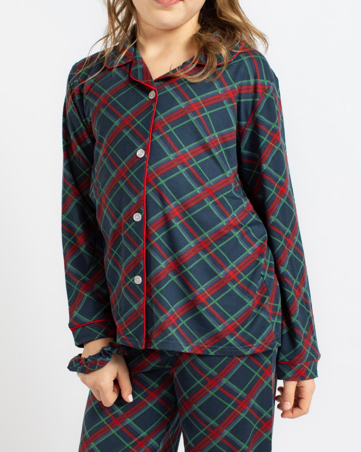 Girls Layton Plaid Long Sleeve Pants Pajamas