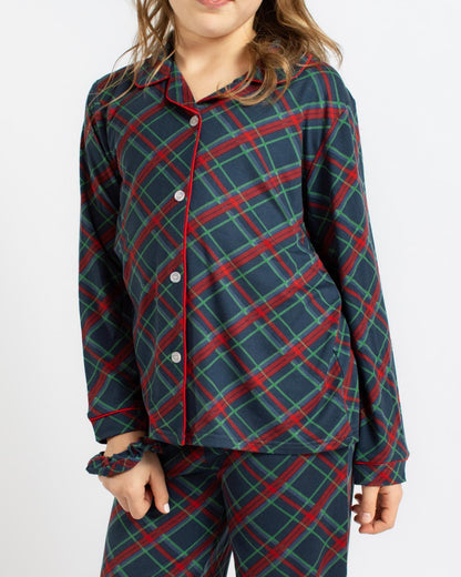 Girls Layton Plaid Long Sleeve Pants Pajamas