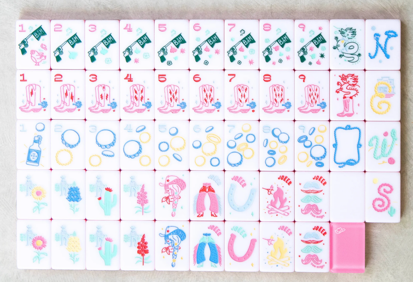 Miss Cowgirl Mahjong Set