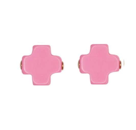 Signature Cross Stud - Bright Pink