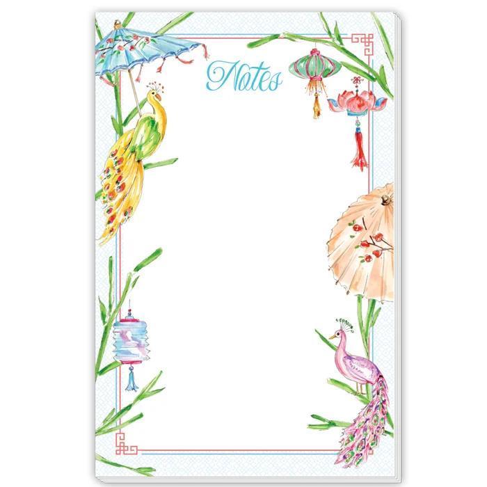 Mahjong Parasol & Peacock Large Notepad