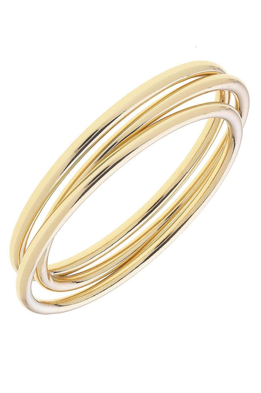 Isla Bangle Set of 3 Shiny Gold