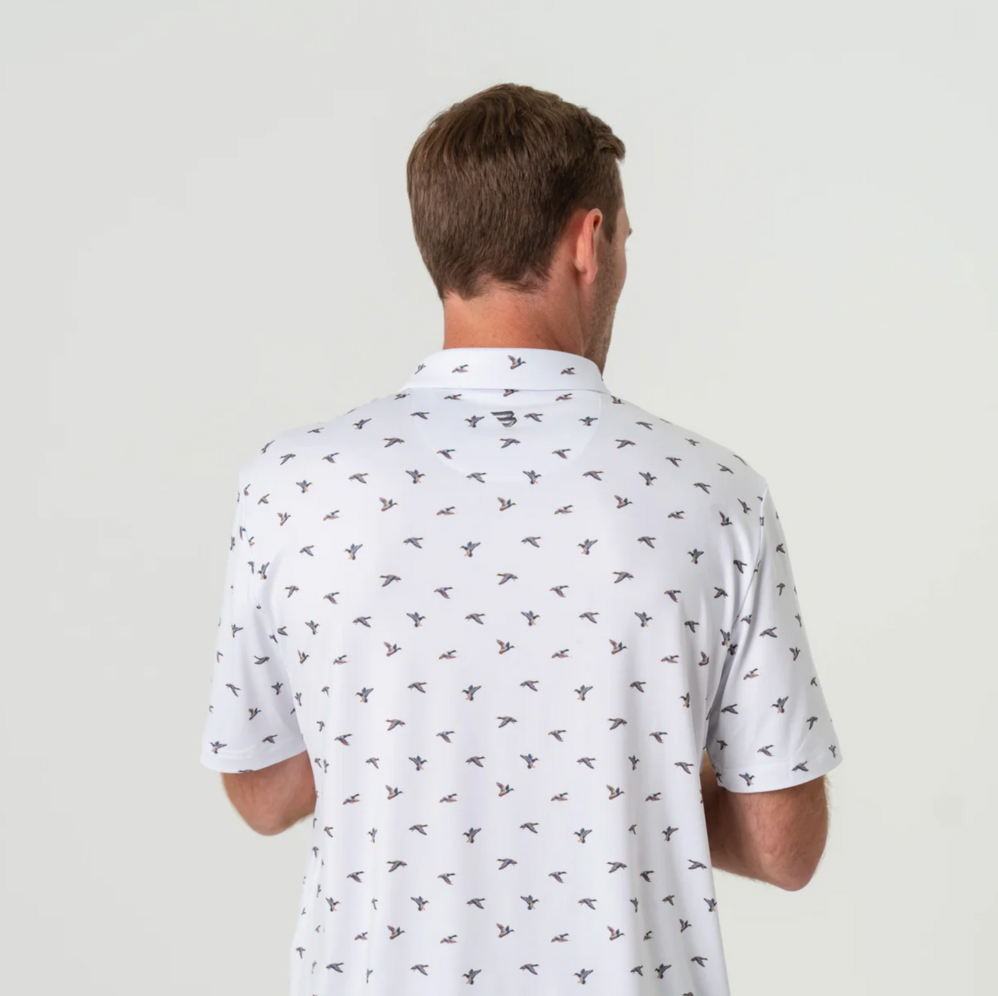Performance Polo - Ducks Flying In - White