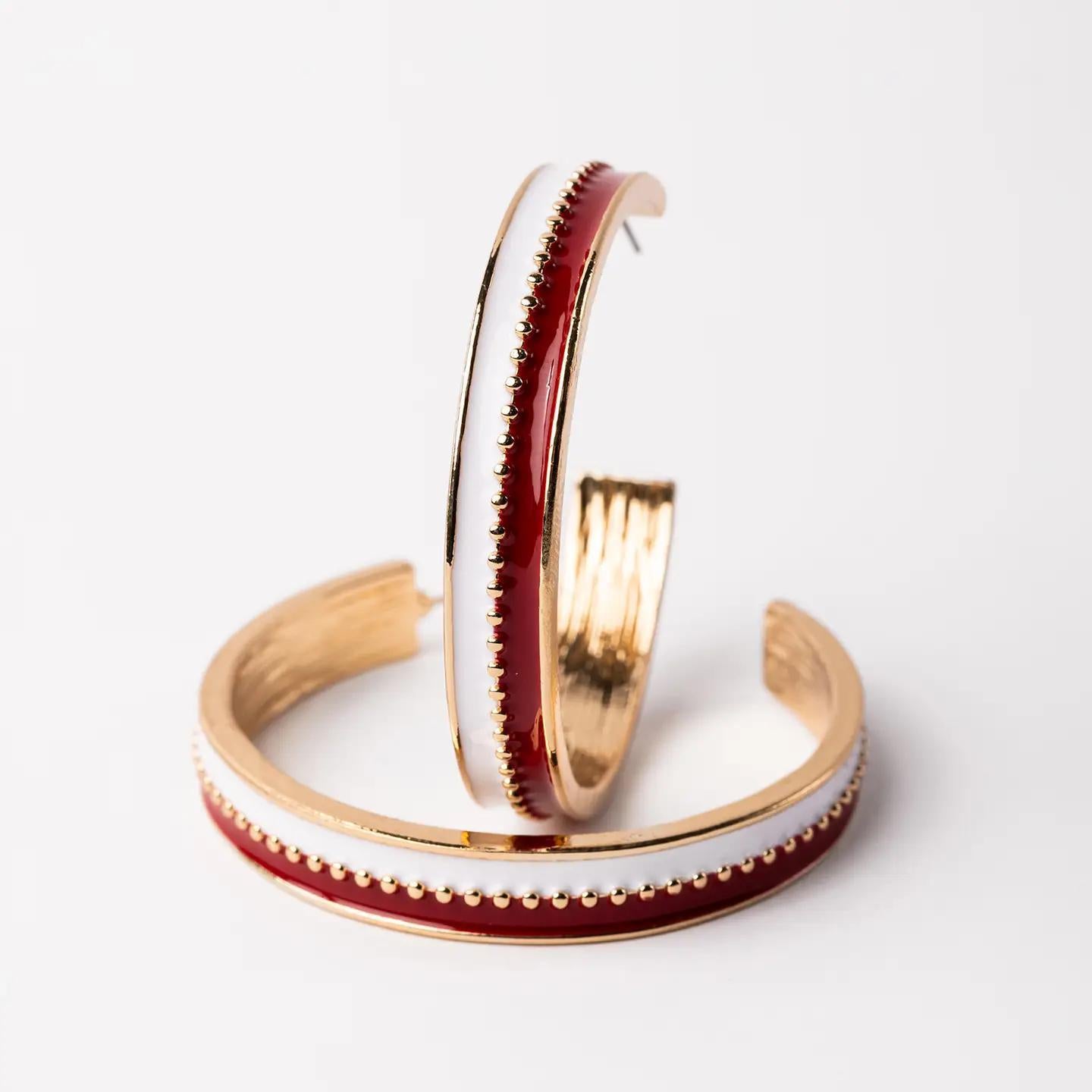 Earrings Meaghan Crimson & White L