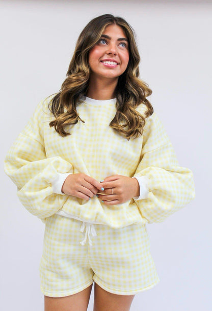 Sweet Talk Gingham Stripe Set - Yellow