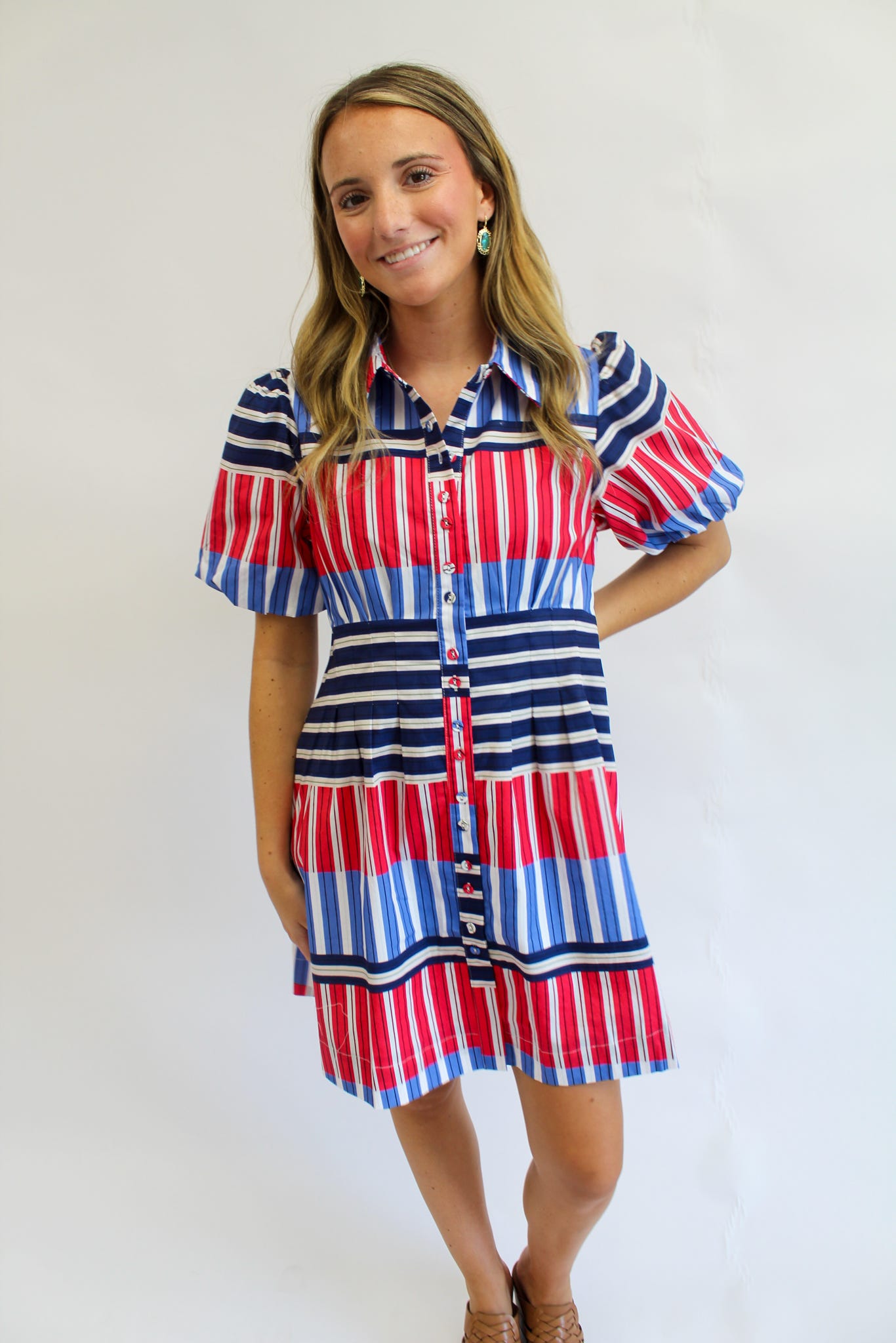 Fireworks Color Block Striped Mini Dress