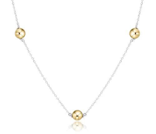 15" Choker Simplicity Chain Sterling Mixed Metal - Classic 6mm Gold