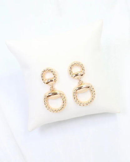 Martha Braided Horsebit Gold Earrings