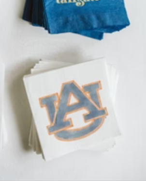 Auburn AU watercolor napkin pack, Collegiate, Game day