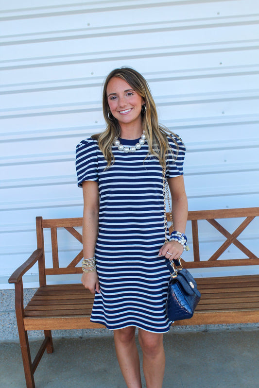 Navy/White Stripe Carolina Dress