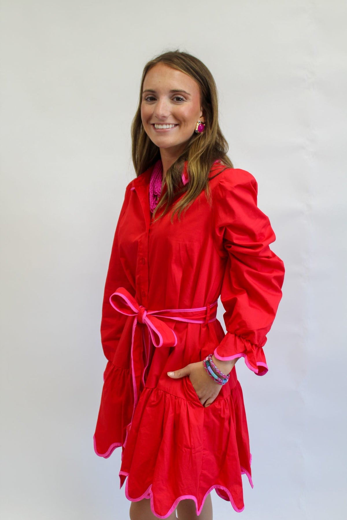 Cherry on Top Scalloped Mini Dress