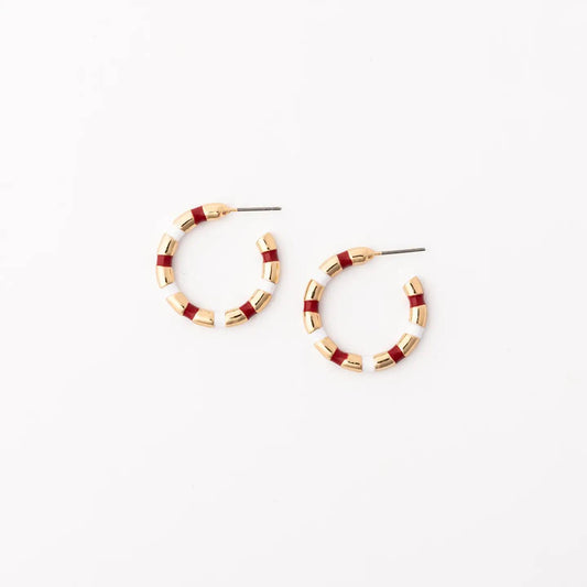 Earrings Nellie Crimson & White S