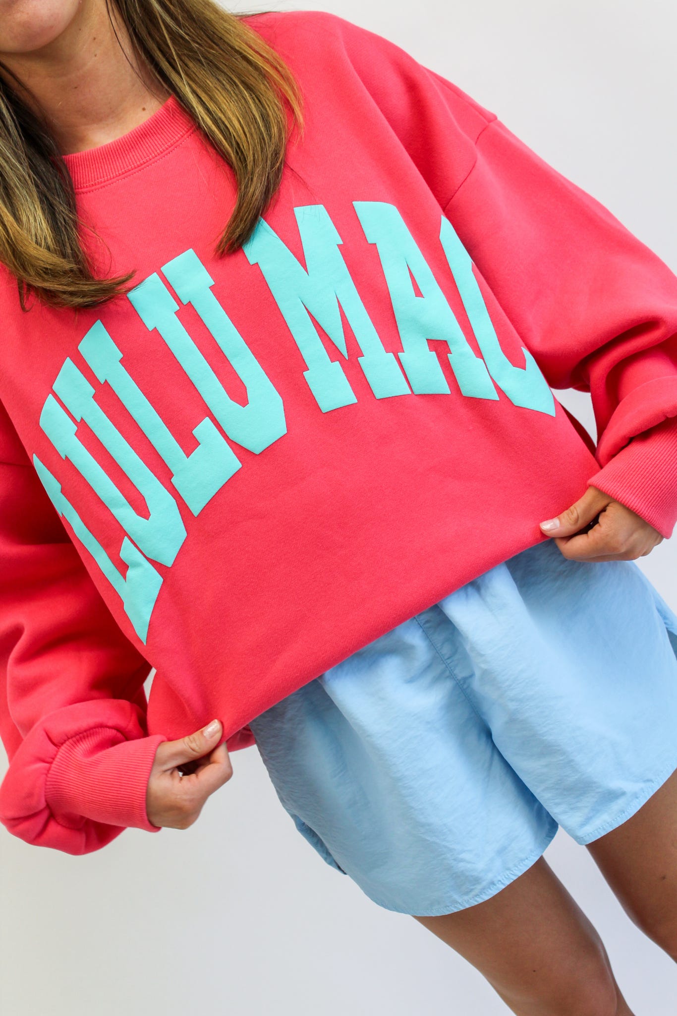 Lulu Mac Sweatshirt Coral/Mint Puff
