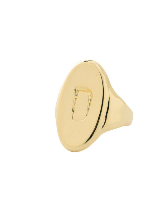 "D" Signet Statement Ring