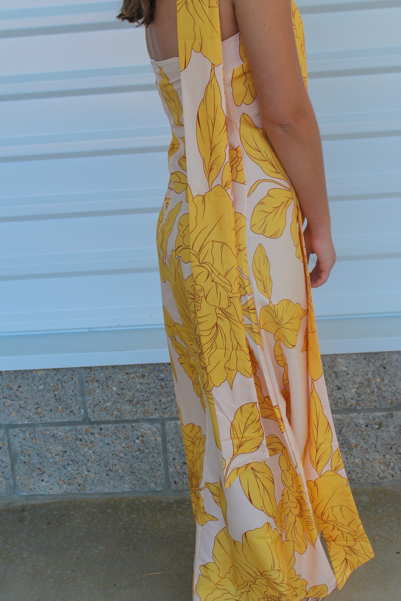 Golden Hour Bandeau Maxi Dress with Neck Scarf