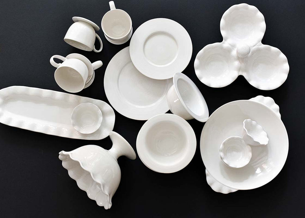 Signature White Ruffle Pasta Bowl