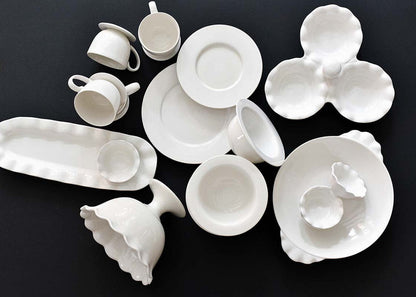 Signature White Ruffle Pasta Bowl