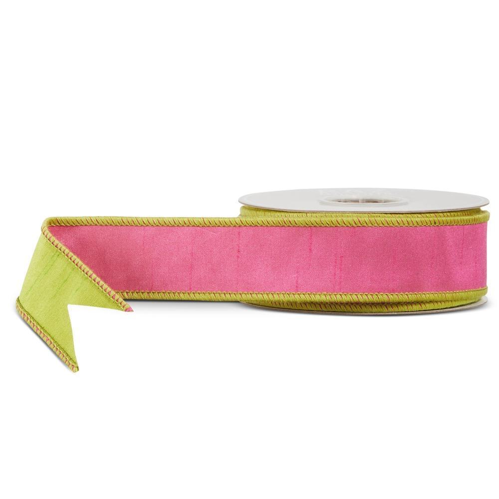 Pink & Green Wired Ribbon