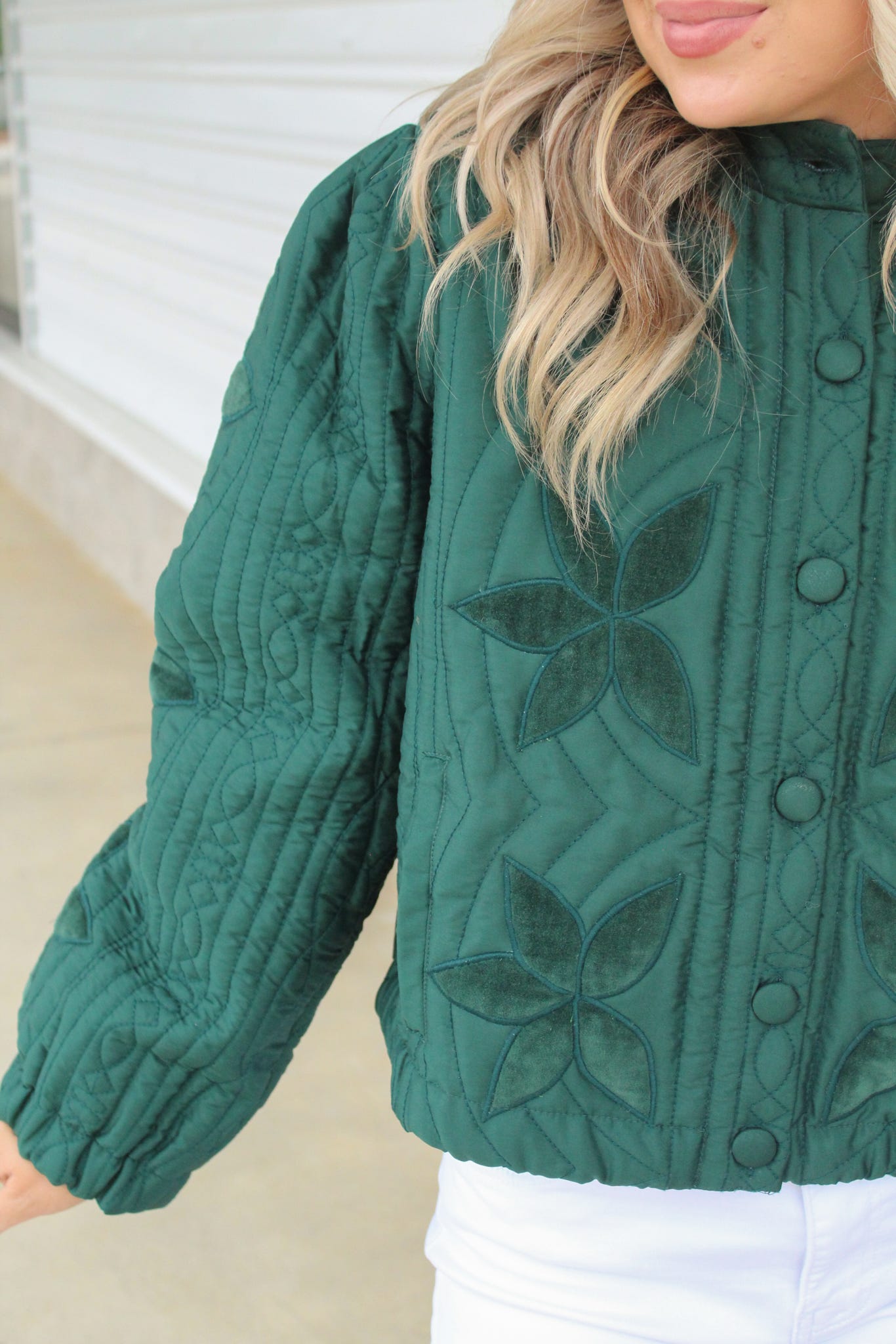 Luna Velvet Flower Quilted Jacket