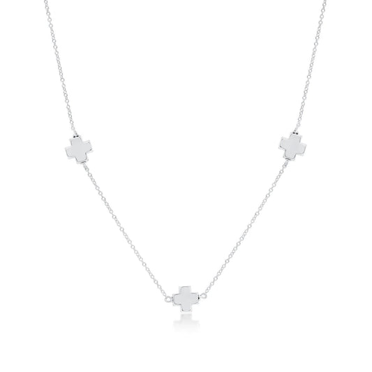 15" Choker Simplicity Chain Sterling- Signature Cross Sterling