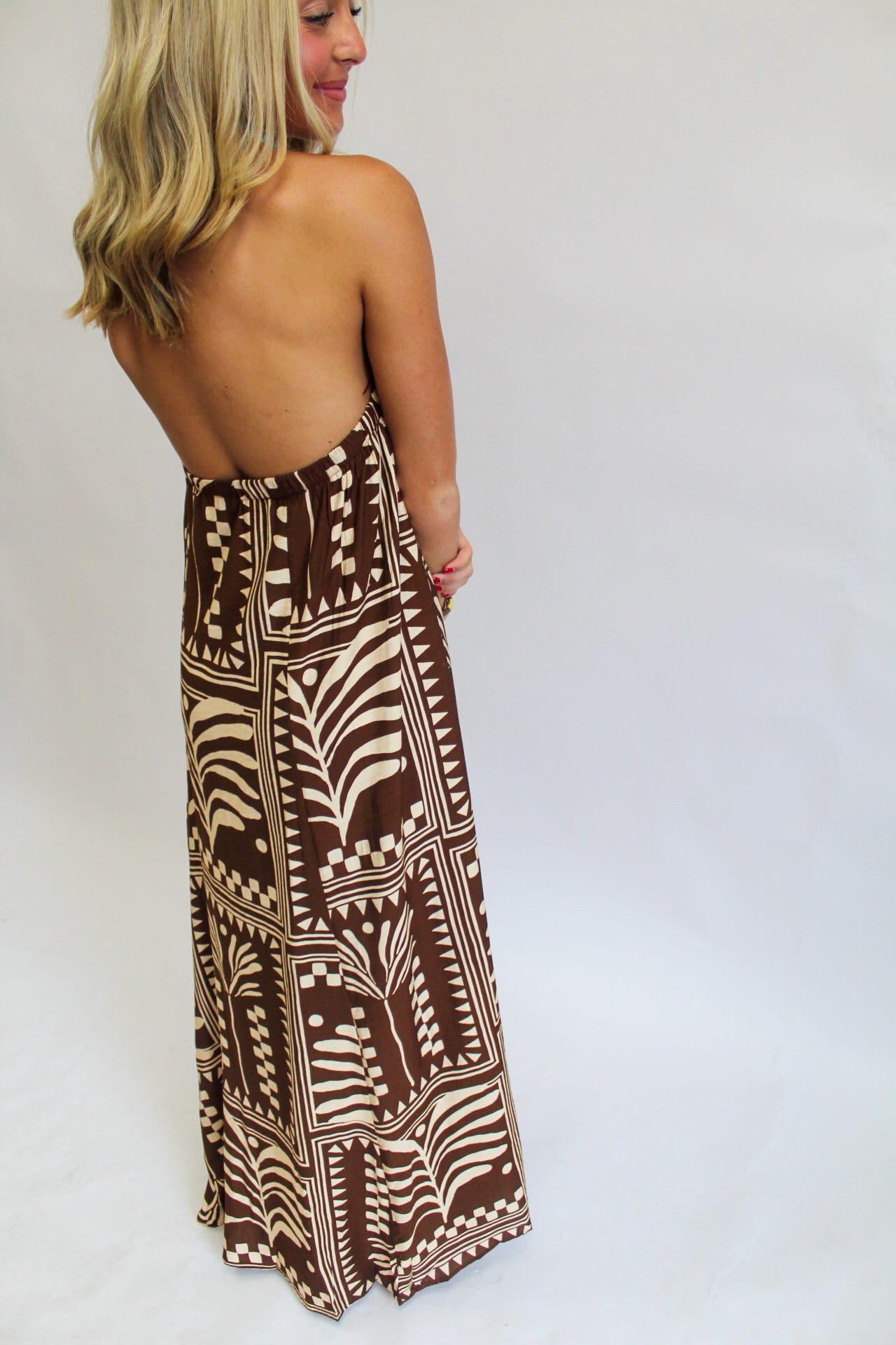 Terracotta Script Maxi Dress