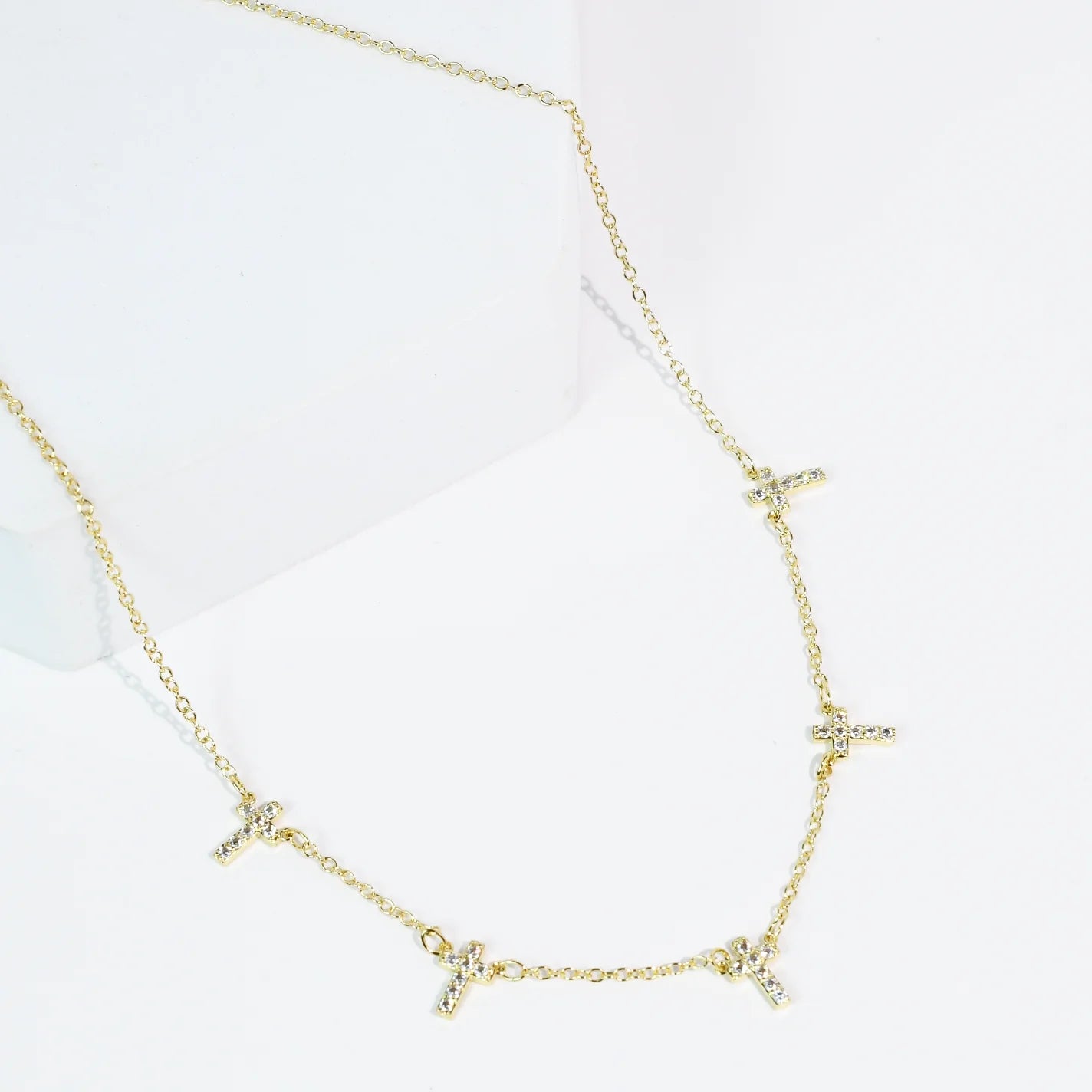 Faith Drops Necklace Gold