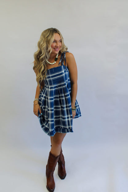 Punting Time Plaid Mini Dress