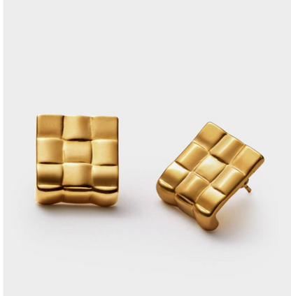 Taya Woven Oversized Stud Earrings