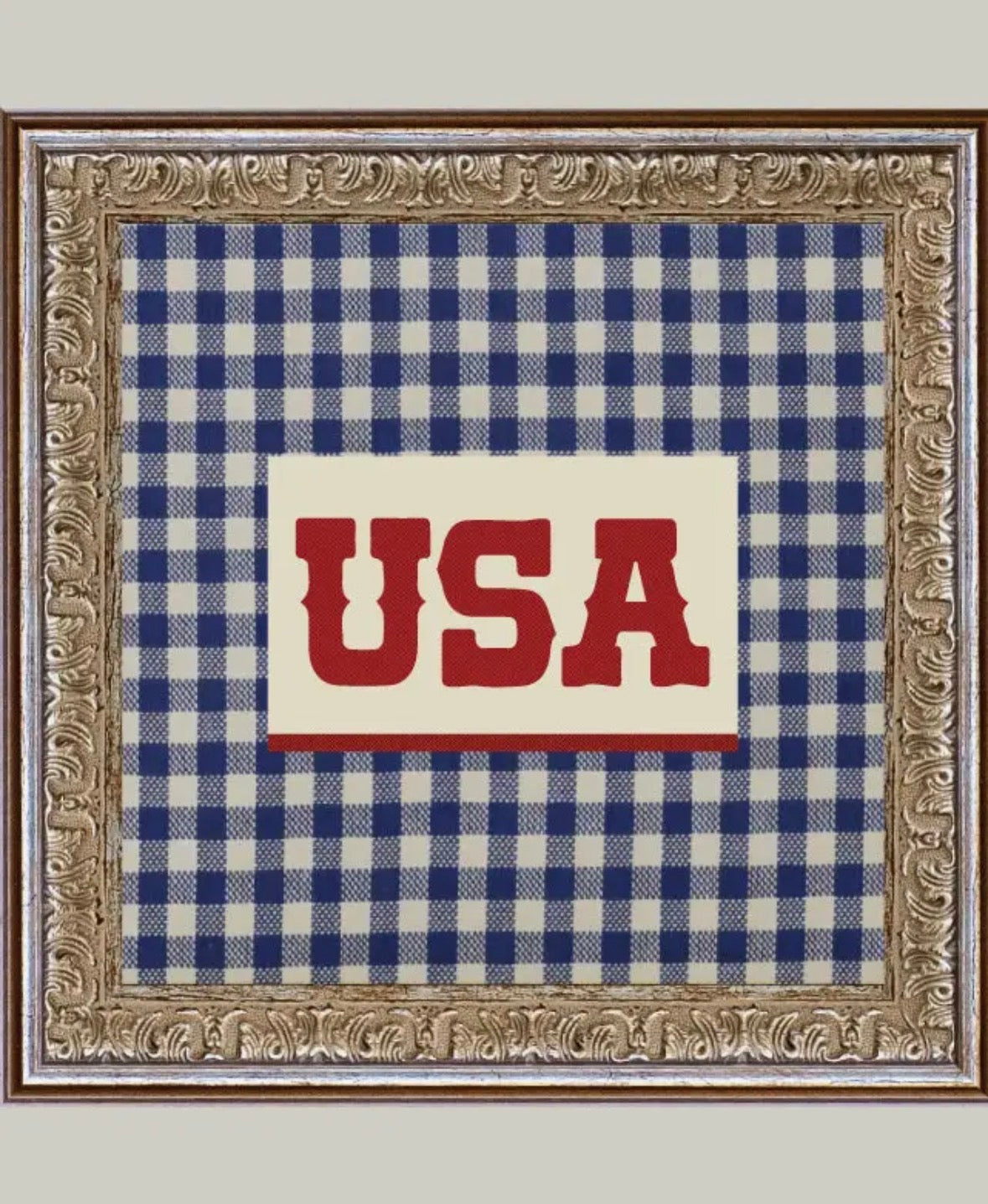 Plaid USA Framed Antique Art 6x6